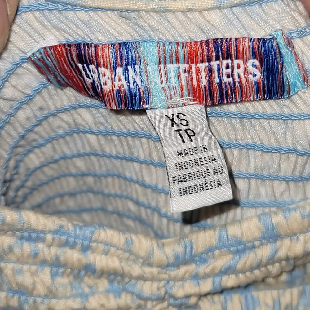 Urban Outfitters Georgina Smocked Floral Mini Dress Blue XS - Picture 12 of 13